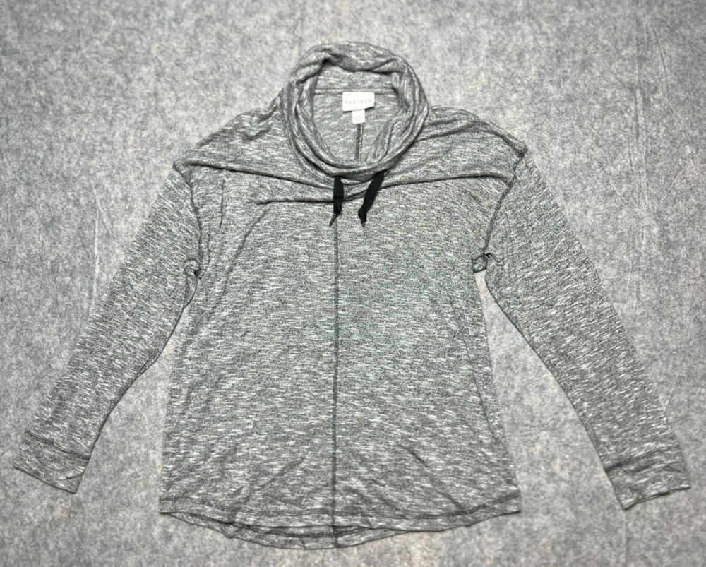 Ava & Viv Sweater Marled Cowl Neck Gray Oversized Long Sleeve Women’s XL
